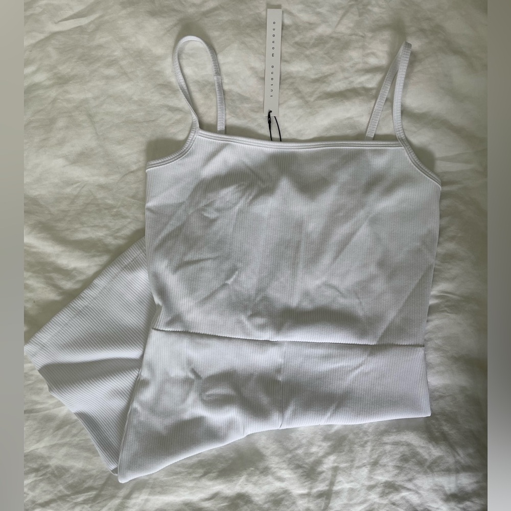 NWT Susana Monaco White Rib String one Piece